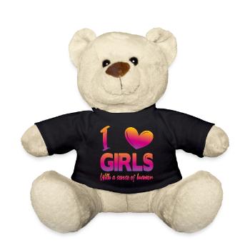 Ich liebe Mädchen - Teddy - Schwarz - Vorne