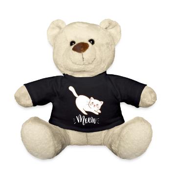 Mignon Kawaii drôle de chat disant miaulement - Nounours - noir - Devant