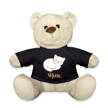 Mignon Kawaii drôle de chat disant miaulement - Nounours - noir - Devant