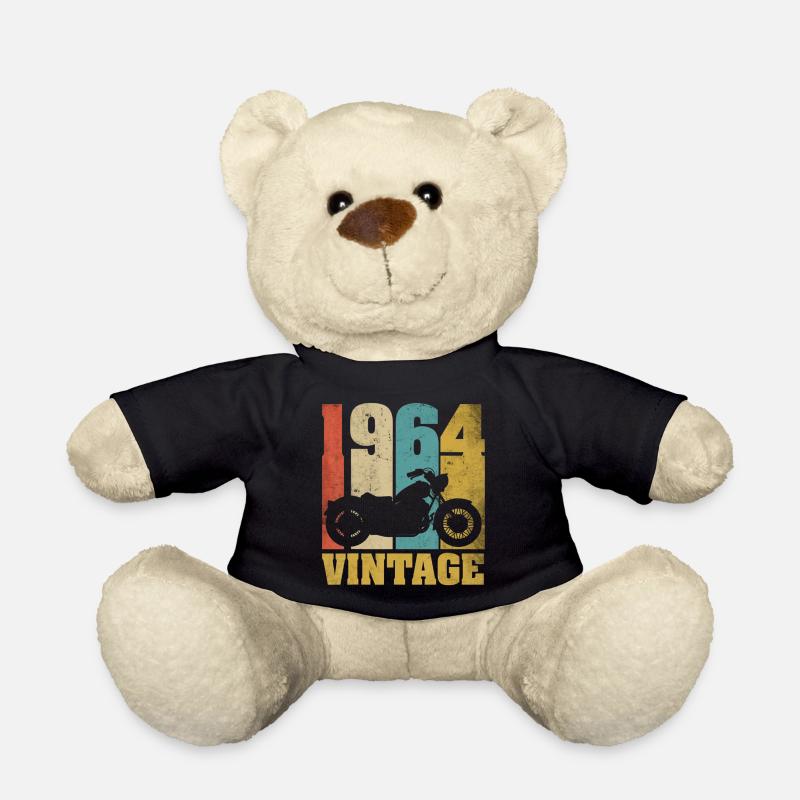 1964 Born birthday biker motorcycle gift - Teddy Bear - black