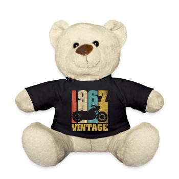 1967 Jahrgang Geburtstag Biker Motorrad Geschenk - Teddy - Schwarz - Vorne