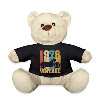 1978 Jahrgang Geburtstag Biker Motorrad Geschenk - Teddy - Schwarz - Vorne