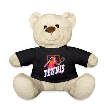 Tennis Tennis Player Ball Sport Vintage Retro - Teddy Bear - black - Front
