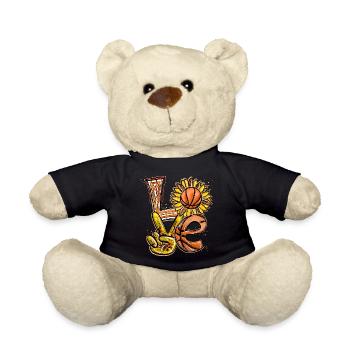 Love Basketball Player BBall - Teddy Bear - black - Front