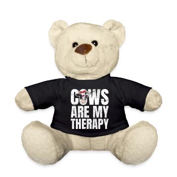 Cows Are My Therapy Cows Farmer Farmer - Teddy Bear - black - Front