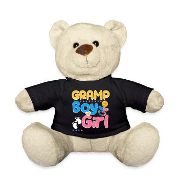 Pink or Blue Gramp Loves You Best Grandpa Ever - Teddy Bear - black - Front