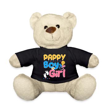 Pink or Blue Pappy Loves You Best Dad Ever - Teddy Bear - black - Front