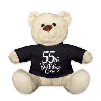 55th Birthday Crew B-day Party Squad 55 Years Old - Teddy Bear - black - Front