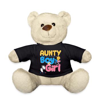 Pink or Blue Aunty Loves You Best Auntie Ever - Teddy - Schwarz - Vorne