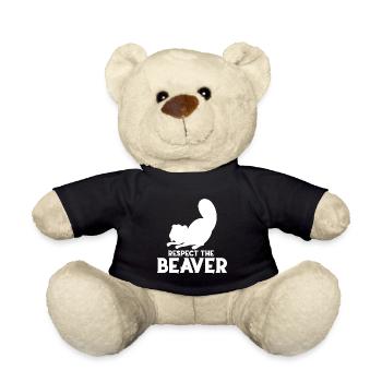 Bieber Beaver Nagetier Waldtier Damm Tierfreund - Teddy - Schwarz - Vorne