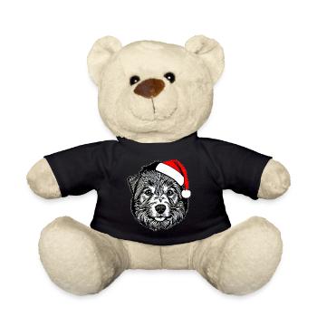 Weihnachten Hund süß lustig Hunde Tier Welpe 14 - Teddy - Schwarz - Vorne