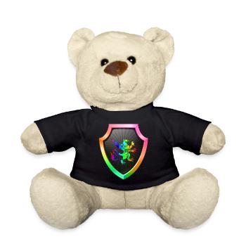 Schild Logo eSports Emblem Schwert Wappen Symbol Löwe - Teddy - Schwarz - Vorne