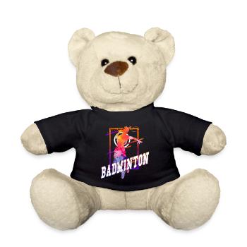 Badminton Badminton Sport Player Vintage Rétro - Nounours - noir - Devant