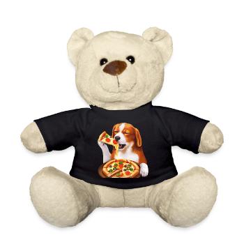Beagle amateur de pizza - Nounours - noir - Devant