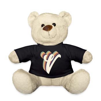 Letter V - Teddy Bear - black - Front