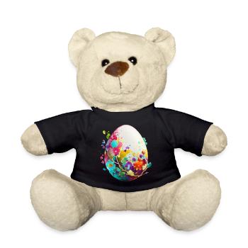 Colorful Easter egg and spring decoration - Teddy Bear - black - Front