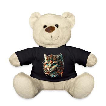 Tête de chat d’un jeune chaton en tant que bébé chat - Nounours - noir - Devant