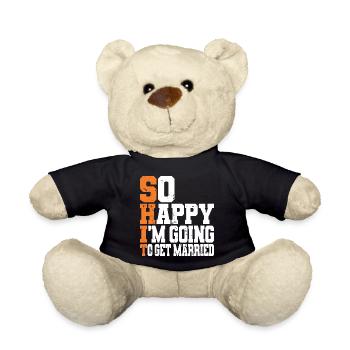 Funny Bachelor Party Engagement Wedding Married - Teddy Bear - black - Front