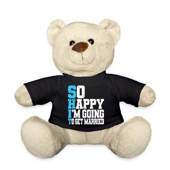 Funny Bachelor Party Engagement Wedding Married - Teddy Bear - black - Front