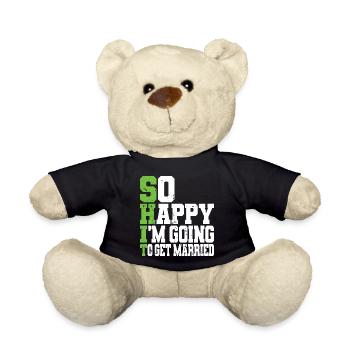 Funny Bachelor Party Engagement Wedding Married - Teddy Bear - black - Front