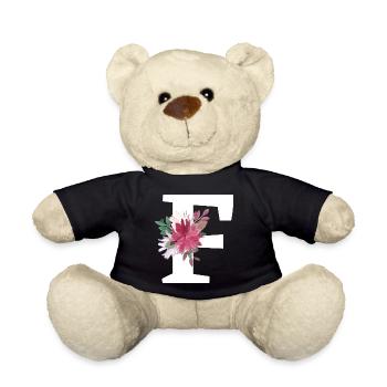 Lettre f floral - Nounours - noir - Devant