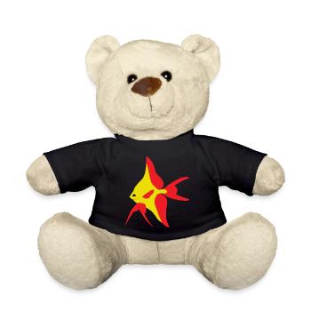 Poisson drapeau rouge et jaune - Nounours - noir - Devant