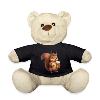 Écureuil mignon avec de la bière - Nounours - noir - Devant