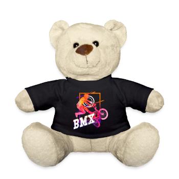 BMX Bike Biker Stunt Trick Freestyle Sport - Teddy Bear - black - Front