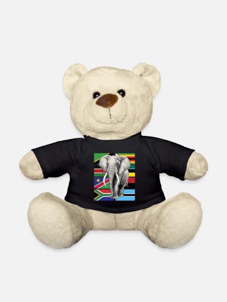 Drapeaux éléphants d’Afrique - Nounours - noir