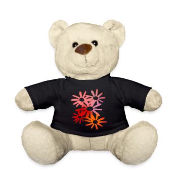 Bunte Blumen - Teddy - Schwarz - Vorne