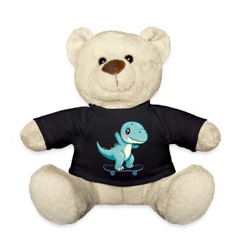 Skateboard Dinosaurier - Teddy - Schwarz - Vorne