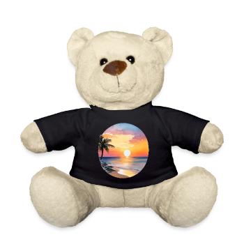 Sunset on the beach - Teddy Bear - black - Front
