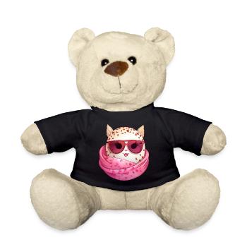 Kawaii Easter egg with ears and sunglasses Funny - Teddy Bear - black - Front