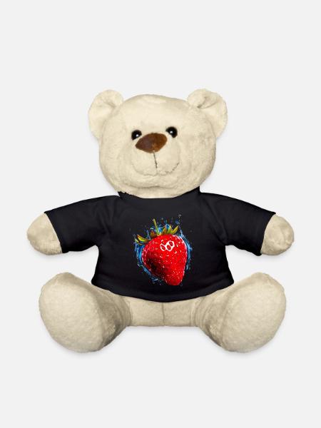 Erdbeere Erdbeeren für einen Erdbeer Liebhaber - Teddy - Schwarz