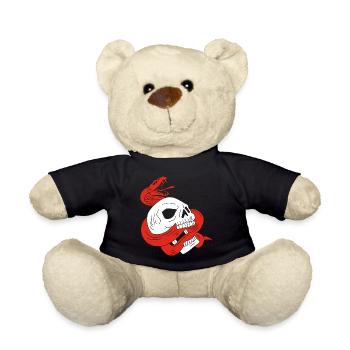 The skull and the red snake - Teddy Bear - black - Front