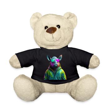 Hippo hippo with sunglasses hippo Africa - Teddy Bear - black - Front