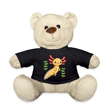 Goldener Albino Axolotl Design für Axolotl Fans - Teddy - Schwarz - Vorne