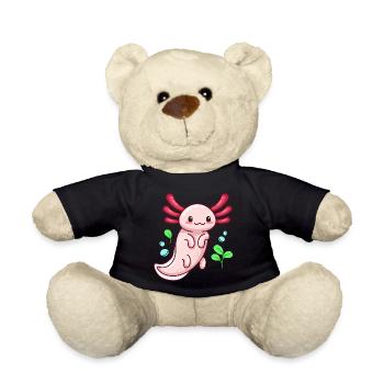 Weißer Albino Axolotl Design für Axolotl-Liebhaber - Teddy - Schwarz - Vorne