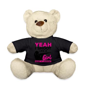 Skeet Schießen | Wurfscheibenschießen Geschenkidee - Teddy - Schwarz - Vorne