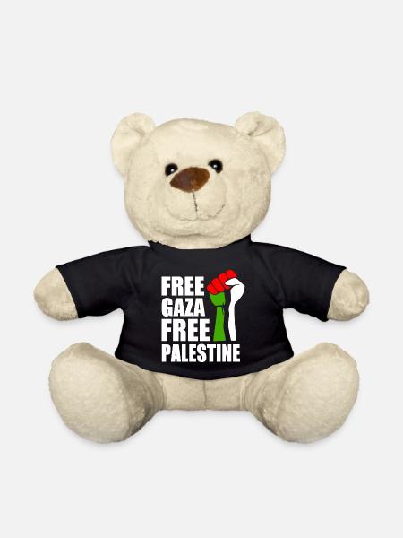 Free palestine - Teddy Bear - black
