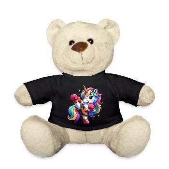 Niedliches Muay Thai Einhorn - Teddy - Schwarz - Vorne