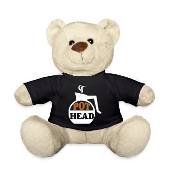 Pot head Coffee - Coffee Gifts - Teddy Bear - black - Front
