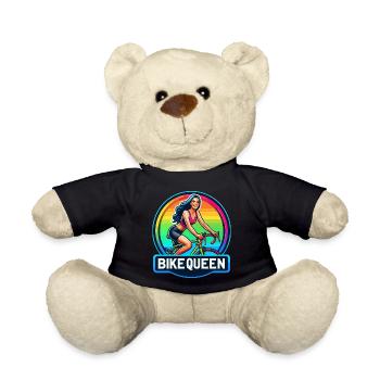 Bike Queen Rainbow Badge - Teddy Bear - black - Front