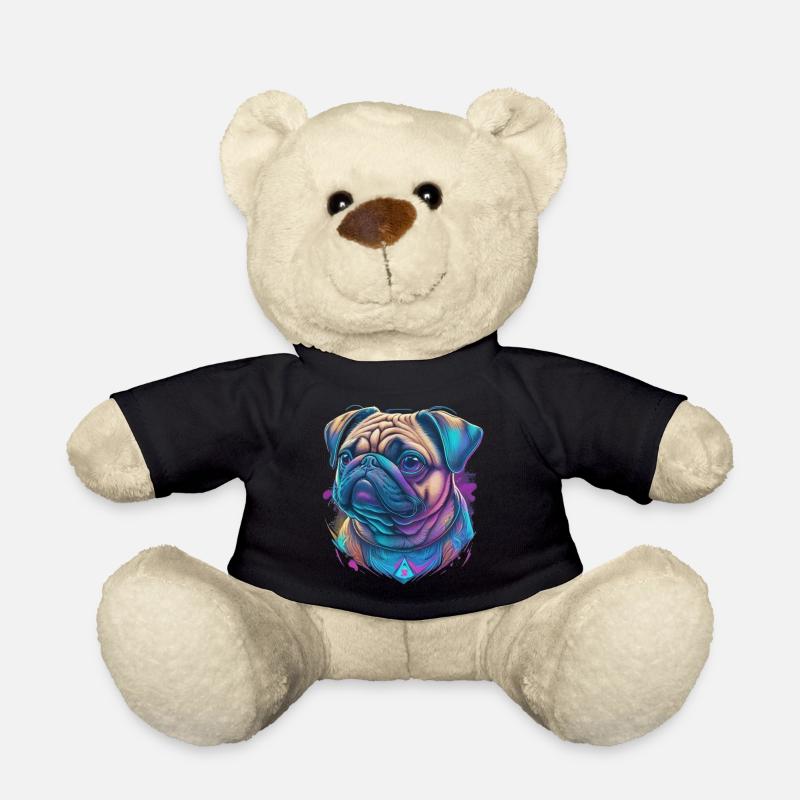 Mops Kopf - Teddy - Schwarz