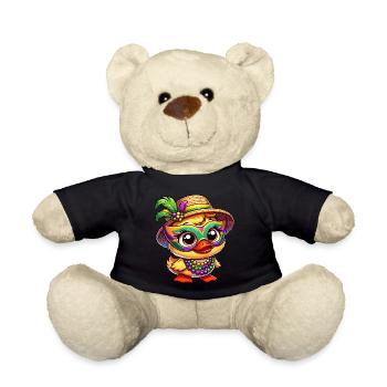 Mardi Gras Cartoon Duck - Teddy Bear - black - Front