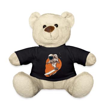 Astronaut Skateboarder in Orbit - Teddy Bear - black - Front