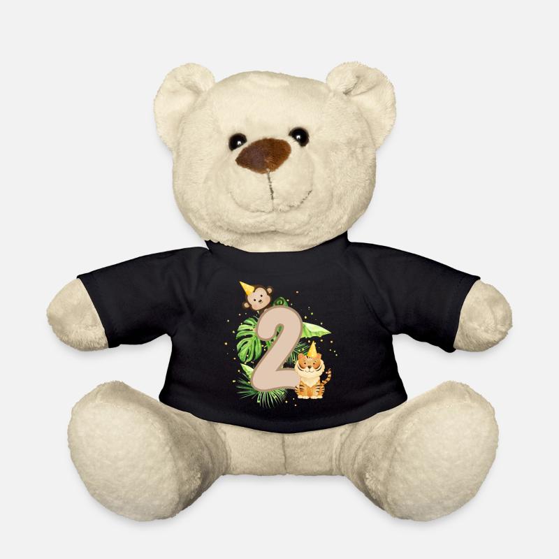 Deuxième anniversaire Jungle Tiger Monkey Baby Shower - Nounours - noir