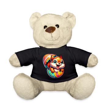 Ostern Eichhörnchen mit Osterei: Niedliches Design - Teddy - Schwarz - Vorne