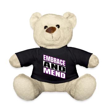 awesome providing support happy funny quote - Teddy Bear - black - Front