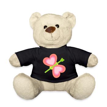 Heart Butterfly Spring Child Baby Insects 80s - Teddy Bear - black - Front